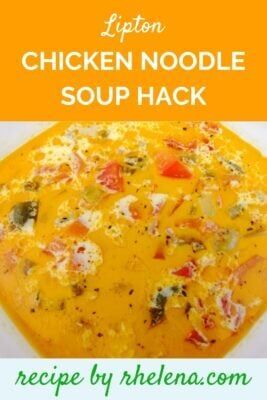 Here is a hearty Lipton chicken noodle soup hack to transform your soup into a healthy soup that you'll want to make over and over again. #liptonsoup #souphack #liptonsouphack #souprecipe #recipe #rhelena https://rhelena.com/lipton-chicken-noodle-soup-hack/ Lipton Chicken Noodle Soup Recipes, Lipton Noodle Soup Mix Recipes, Lipton Noodle Soup Recipes, Lipton Chicken Noodle Soup Mix Recipes, Lipton Onion Soup Mix Recipes Chicken, Lipton Noodle Soup, Chicken Onion Soup Mix Recipe, Chicken Breast Brine Recipe, Lipton Chicken Noodle Soup