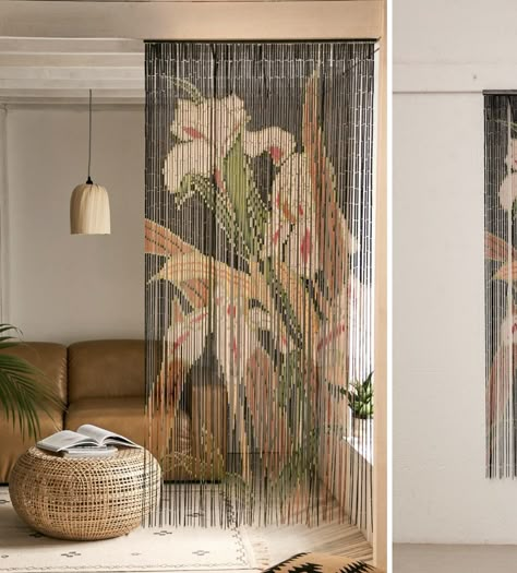 Bead Room Divider, Asian Room Divider, Aesthetic Room Divider, Beaded Room Divider, Chinese Room Divider, Curtain Divider, Ideas Habitaciones, Beaded Curtains, Future Apartment