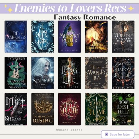 ✨💜MORE Enemies-to-Lovers Recs💜✨ I’ll never get tired of this trope in Fantasy Romance books 🌟 And I know you all are equally as obsessed!! Do you have any enemies-to-lovers recs that you can leave below? 👇🏻 #bookrecommendations #romancebooks #romantasy #romantasybooks #fantasybooks #fantasyromancebooks #fantasyromancereaders #spicybooks #spicybookstagram #ku #kindleunlimited #bookrecs #blondiereads #blondiereadsrecs #enemiestolovers #enemiestoloversbooks #enemiestoloverstrope Books On Kindle Unlimited, Kindle Unlimited Books, Book Reading Journal, Fantasy Romance Books, 100 Books To Read, Fantasy Books To Read, Unread Books, Recommended Books To Read, 100 Book