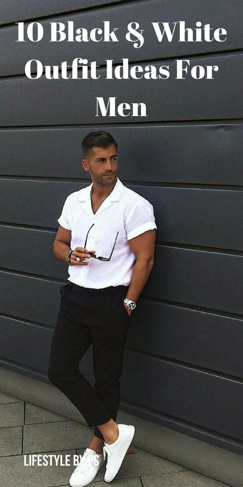 Black And White Outfits Men, Black And White Outfit For Men, Black And White Outfit Ideas, Groom Room, White Outfit Ideas, Learn Fashion, White Outfit For Men, Guy Outfits, Party Outfit Men