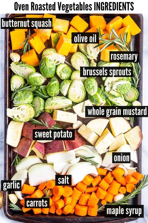 Culinary Medicine, Roasted Fall Vegetables, Roasted Veggies In Oven, Oven Temperature, Roasted Vegetables Oven, Maple Mustard, Roasted Vegetable Recipes, Vegetable Medley, Roasted Root Vegetables