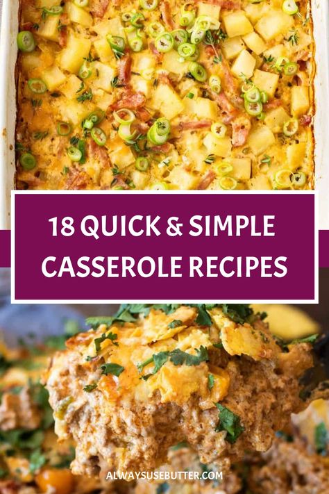 Looking for easy and delicious casserole recipes for dinner? Explore our collection of casserole recipes that are perfect for any night of the week. From cheesy pasta bakes to comforting veggie casseroles, we have something to satisfy every craving. These simple and flavorful dishes are great for feeding a crowd or meal prepping for the week ahead. Try out these casserole recipes tonight and make dinnertime stress-free! One Meal Casseroles, Dump Recipes Dinner Casseroles, 9x9 Casserole Recipes, 5 Ingredient Casserole Recipes, Make Ahead Weeknight Dinners, Casseroles For Two People, Frozen Casseroles Make Ahead, Make Ahead Dinners For The Week, Freezer Casserole Meals