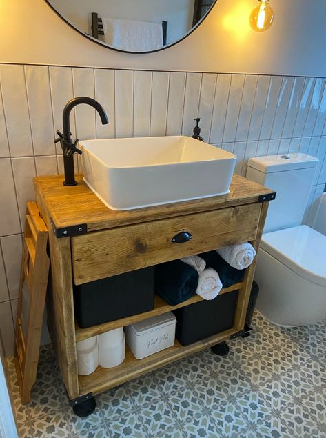 [PaidAd] 83 Most Popular Bathroom Sink Vanity Unit Ideas You Need To See Instantly #bathroomsinkvanityunit Bat Decorations On Wall, Reclaimed Wood Bathroom Vanity, Rustic Bathroom Vanity, Wooden Bathroom Vanity, Bathroom Sink Units, Sink Vanity Unit, Bathroom Vanity Unit, Bat Decorations, Rustic Vanity