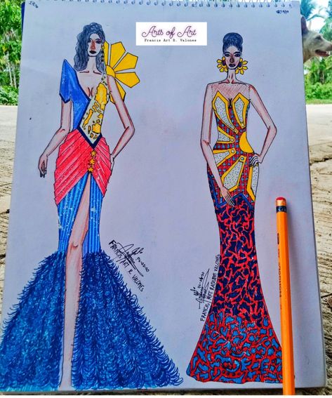 Recycled Gown Ideas Creative, Filipina Outfit Modern, Recycle Gown Design, Recycled Gown Ideas, Trashion Ideas, Filipiniana Dress Modern Philippines, Trashion Show Recycled Fashion, Philippine Costume, Recycled Gown