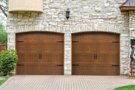 common garage door sizes Raynor Garage Doors, Cedar Garage Door, Custom Wood Garage Doors, Garage Door Sizes, Garage Door House, Garage Door Maintenance, Independence Missouri, Aluminum Garage, Wooden Garage Doors