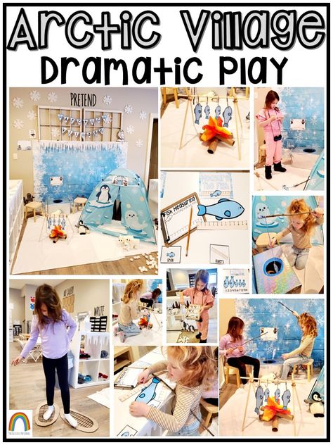 https://www.teacherspayteachers.com/Product/Arctic-Village-Dramatic-Play-9040354 Arctic Dramatic Play Area, Winter Wonderland Dramatic Play Preschool, Artic Animals Dramatic Play, Winter Theme Preschool Dramatic Play, Animal Habitat Dramatic Play, Ice Fishing Dramatic Play Preschool, Arctic Dramatic Play Preschool, Artic Dramatic Play Area, January Dramatic Play Ideas