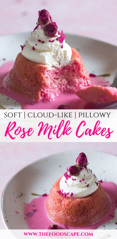 Rose Cake Recipe, Milk Cakes, Tres Leches Cake Recipe, Photography Cake, Rose Recipes, Rose Flavored, Rose Milk, Milk Cake, Tres Leches Cake