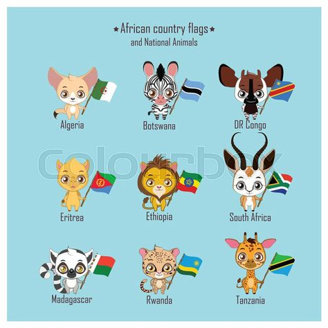 National Flags Of Countries, National Animals Of Countries, All Country Flags With Name, Flags Of African Countries, United Nation Flags With Name, 195 Countries Flags, Waka Waka, National Animal, Flag Country