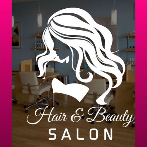 Decal Business, Salon Decals, Hair Beauty Salon, Window Wall Decor, Hair Salon Decor, Salon Signs, Beauty Salon Logo, Woman Hair, Beauty Salon Decor