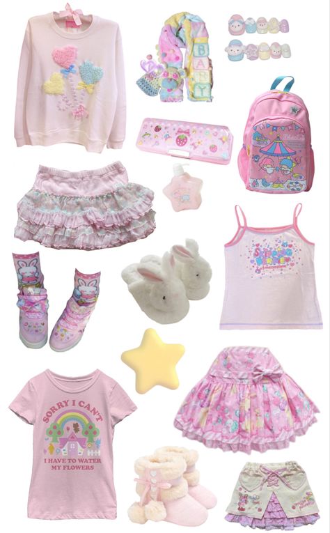 pink, outfit, cute, kawaii, uwu, yellow, inspirational Harajuku Clothes Png, Cute Core Style, Kawaii Kei Outfit, Where To Buy Kawaii Clothes, Cutecore Outfit Layout, Kawaii Core Clothes, Pastelcore Outfits, Fairykei Outfit, Kawaii Outfits Ideas