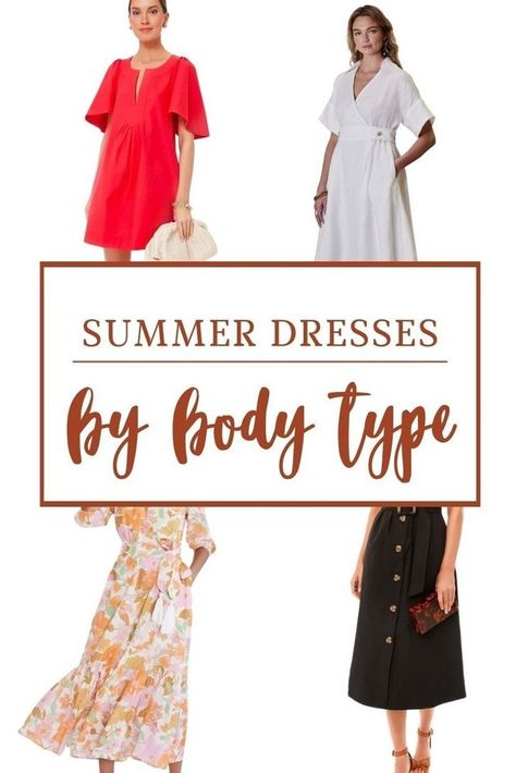 Summer Dresses For Short Curvy Figures, Dresses For Short Curvy Figures, Sunmer Dresses, Dress Body Type, Dresses For Apple Shape, Red Sundress, Body Types Women, Best Summer Dresses, Curvy Shorts