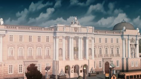 Sims 4 Regency House, Sims 4 Private School, Sims 4 Townhouse, French Manor House, Ts4 Lots, Casas The Sims Freeplay, Sims Finds, Neoclassical House, Regency House