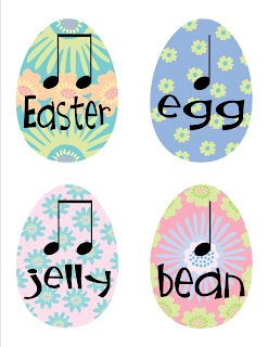 Made for Music Teachers: Easter Rhythms Easter Music And Movement, Music And Movement Activities, Music Manipulatives, Easter Music, Easter Songs, Easter Lessons, Music Class Activities, Rhythm Activities, Spring Music