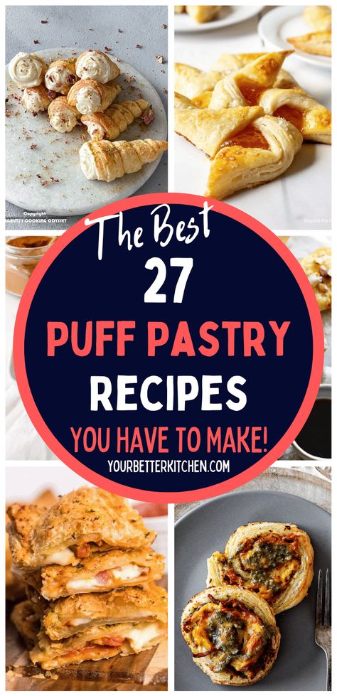 Puff Pastry Tea Party, Recipes Using Frozen Puff Pastry, Pastries For Parties, Puff Pastry Appetizers Savory, What Can I Make With Puff Pastry, Recipes With Pastry Puff Sheets, Mushroom Tart Puff Pastry, Crab Rangoon Sweet, Puff Pastry Dinner Recipes