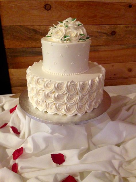 Wedding 2 Tier Cake, 2 Tier Buttercream Cake, 2 Tier Buttercream Wedding Cake, Wedding Cake Designs Simple 2 Tier, Buttercream Wedding Cake Designs 2 Tier, Wedding Cake With Roses 2 Tier, 2 Tier Anniversary Cake, Wedding Cakes 2 Tier, Simple White Two Tier Cake