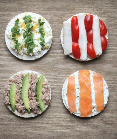 healthy toppings for rice cakes Rice Cakes Toppings, Rice Cakes Healthy, Rice Treats, Power Snacks, Rice Cake Recipes, Puffed Rice, Fussy Eaters, Easy Meals For Kids, Healthy Work Snacks