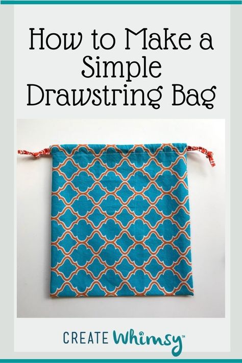 Simple Drawstring Bag, Drawstring Bag Diy, Drawstring Bag Tutorials, Drawstring Bag Pattern, Small Drawstring Bag, Sewing Projects Free, Pouch Sewing, Bag Pattern Free, Beginner Sewing Projects Easy