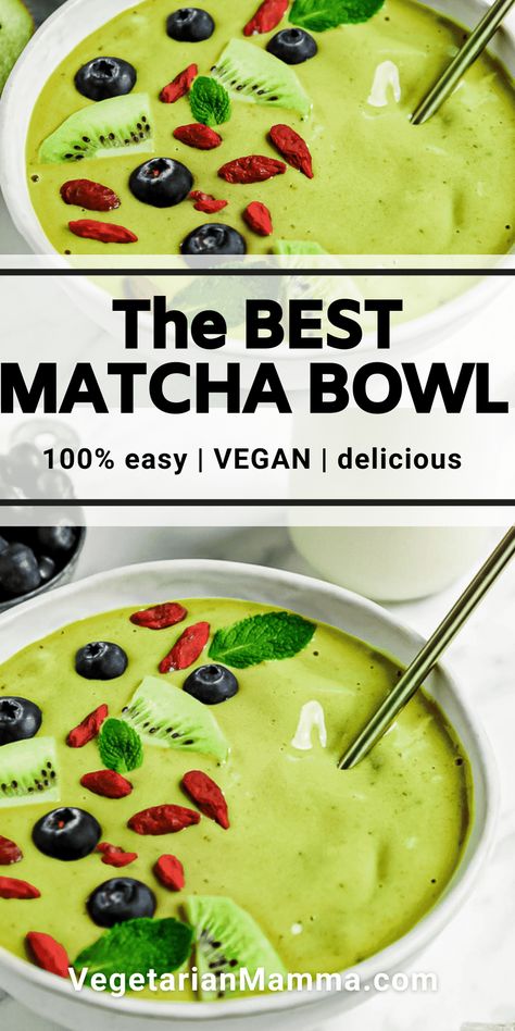 Matcha Bowl Recipe, Matcha Recipes, Clean Breakfast, Vegan Breakfasts, Food Stand, Matcha Smoothie, Matcha Recipe, Summer Smoothies, Healthy Breakfast Recipes Easy