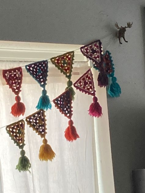 Crochet Party, Crochet Decorations, Crochet Garland, Birthday Garland, Diy Banner, Party Garland, 19th Birthday, Crochet Decoration, Diy Sewing