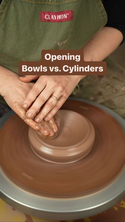 Everything on the wheel starts at a bowl or a cylinder. Here are some tips for making a bowl shape. #pottery #ceramics #handmade #clay… | Instagram Pottery Lessons, Handmade Pottery Bowls, Beginner Pottery, Pottery Videos, Slab Pottery, Ceramic Techniques, Wheel Thrown Pottery, Pottery Techniques, Pottery Classes