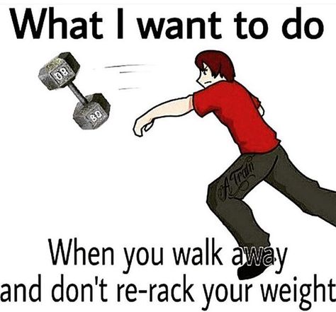 YES....this would change gym etiquette quickly no?  #gym #gymetiquette #training #workout #exercise #fitness #rackyourweights #health #gymtime #a3dlife Lifting Humor, Weight Lifting Humor, Gym Etiquette, Gym Humour, Fitness Memes, Cardio Workout At Home, Planet Fitness, Gym Quote, Aerobics Workout