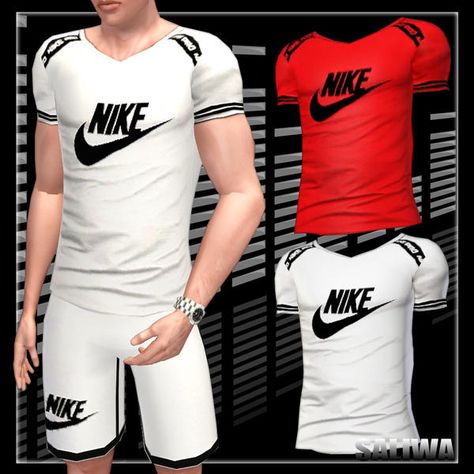 saliwa's Nike Pro Athletic Male Top Sims 4 Cc Boys Clothing, S4cc Clothes, Nike Sets, Sims 4 Male, Sims Finds, Male Sims, Sims 4 Men Clothing, Urban Male, Nike Clothes