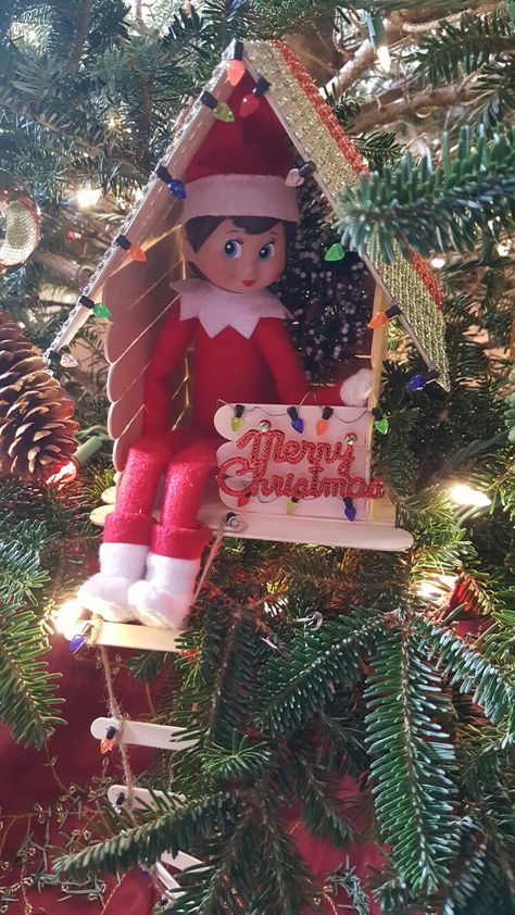 Shelf Crafts, Christmas Elfs, Advent Ideas, Elf Shelf, Elf Tree, Christmas Elf Doll, Awesome Elf On The Shelf Ideas, Elf Antics, Elf Fun