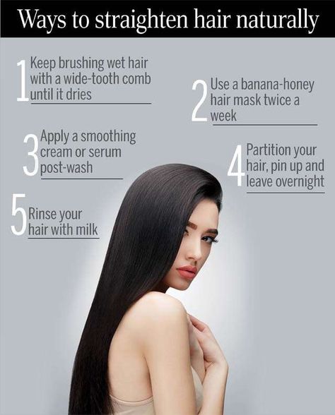 Straighten Hair Naturally, Straight Hair Tips, Straighten Hair, Straightening Natural Hair, Natural Straight Hair, Hair Care Remedies, Hair Without Heat, Hair Mask For Damaged Hair, Long Hair Tips