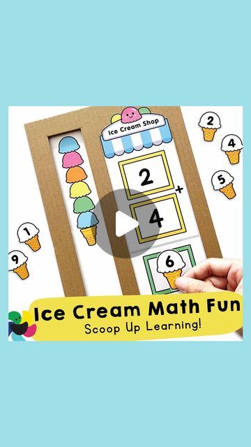 Chana Favors on Instagram: "Ice Cream Math Fun - Printable Addition and Subtraction Activity is here to sweeten up your child’s learning journey!   Perfect for parents and educators, this activity helps children develop essential math skills while having fun with ice cream-themed visuals.   Visit our Etsy store now to grab your copy and let the learning scoops begin! 🍦✨  ☰What you'll need:  * Chanafavors Printables  🌈 Shop for Printable PDF Files 🖨 Chanafavors.etsy.com  (Click our profile for live link)  * Cardboard * Cutter Knife * Scissors / Glue Stick * Adhesive Tape * Whiteboard Markers  ❤️ Like,  Share, and Save for future inspiration.  🌟Follow @chanafavors for fresh ideas every week!  #ChanaFavors  . . . . . .  #kidsactivities #earlychildhoodeducation #preschool #preschoolactivit Addition Subtraction Activities, Addition Activities Preschool, Ice Cream Math, Beginning Addition, Addition And Subtraction Games, Subtraction Activity, Math Addition Games, Subtraction Games, Multiplication Activities