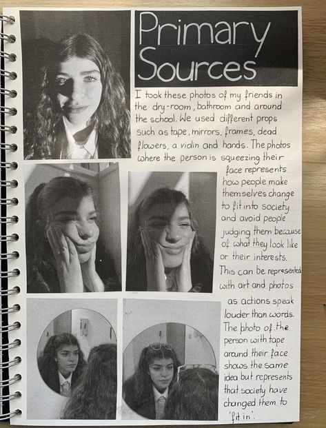 Primary Images Gcse Art Page, Primary Research Sketchbook, Primary Photos Gcse Art, Primary Sources Art Gcse, Gcse Art Sketchbook Layout Grade 9 Artist Research, Sourcebook Ideas, Gcse Art Sketchbook Layout Grade 9, School Sketchbook, Claude Cahun