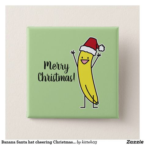 Banana Santa hat cheering Christmas holiday