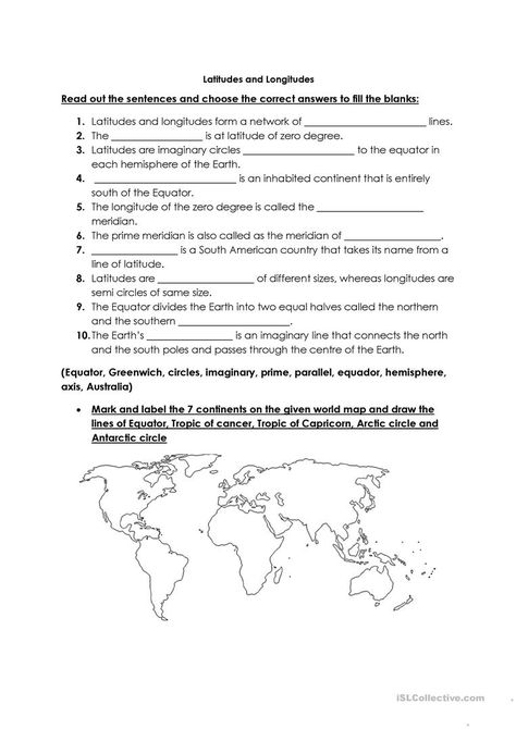 Latitudes And Longitudes, Elf Letters Printable, Latitude And Longitude Map, Alien Words, Main Idea Worksheet, Geography For Kids, Handwriting Practice Worksheets, Latitude And Longitude, Writing Practice Worksheets