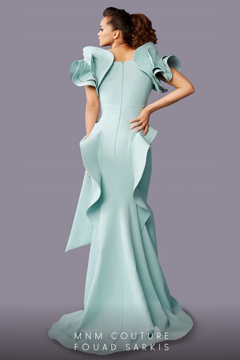 Mermaid Evening Gown Couture, Gown Haute Couture, Structured Gown, Gown Couture, Layered Sleeves, Mnm Couture, Beaded Evening Gowns, Jasz Couture, Beautiful Evening Dresses