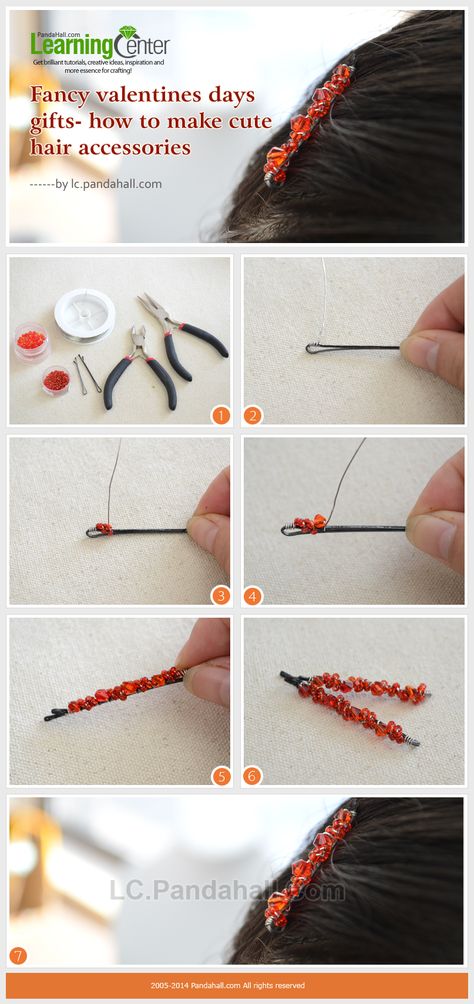 How to Make Beaded Hair Accessories- DIY Cute Beaded Bobby Pin for Valentine’s Day Bobby Pins Diy, Hair Pins Diy, Beaded Hair Pins, Beaded Hair Clips, Bead Hair Accessories, Beaded Hair, Handmade Hair Clip, Bobby Pin, Hair Beads