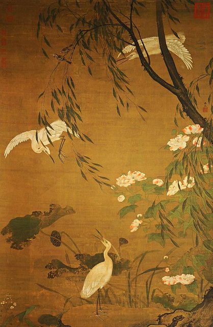 old Chinese art  | Ancient Chinese Painting - silk scroll asian birds 'Autume Egrets ... Sculpture Textile, Ancient Chinese Art, Asian Painting, Samurai Art, Wooden Jigsaw Puzzles, Wooden Jigsaw, Art Japonais, Ming Dynasty, Small Pictures