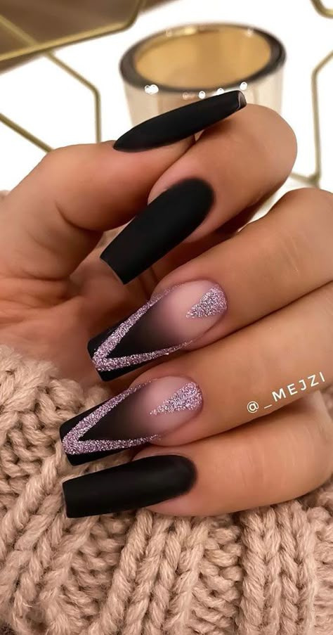 Black Acrylic Nails, Long Acrylic Nail Designs, Nagel Tips, Stylish Nails Designs, Her Nails, Long Acrylic Nails Coffin, Black Nail Designs, Acrylic Nails Coffin Short, Glam Nails