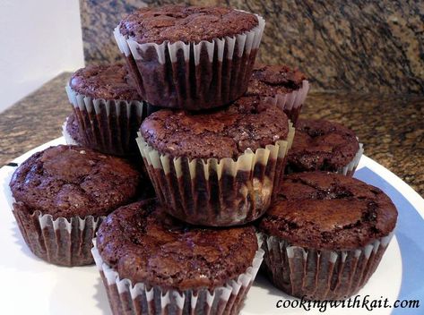 Box Brownie Muffins – Cooking With Kait Muffin Mix Hacks, Boxed Brownie Recipes, Brownie Mix Recipes, Coconut Brownies, Boxed Cake Mixes Recipes, Brownie Muffins, Stick Butter, Brownie Cupcakes, Box Brownies