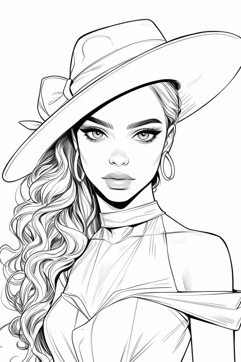 Coloring Pages Of People, Realistic Coloring Pages Of People, Women Coloring Pages, Womens Coloring Pages, Women Coloring Pages For Adults, Gravity Art, Beautiful Woman Coloring Pages, Manga Coloring Book, People Coloring Pages