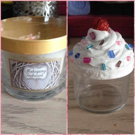 Cupcake Jars, Cupcake Clay, Faux Coffee, Fake Baking, Fake Desserts, Clay Jars, Fake Cakes, Candy Themed Party, Cupcake In A Jar