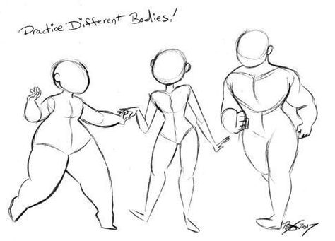 How To Draw Bigger Body Types, How To Draw Plus Size Body Types, Different Body Types Drawing, Body Types Art, Body Type Drawing, Arte Doodle, Body Drawing Tutorial, Body Reference Drawing, Figure Drawing Reference