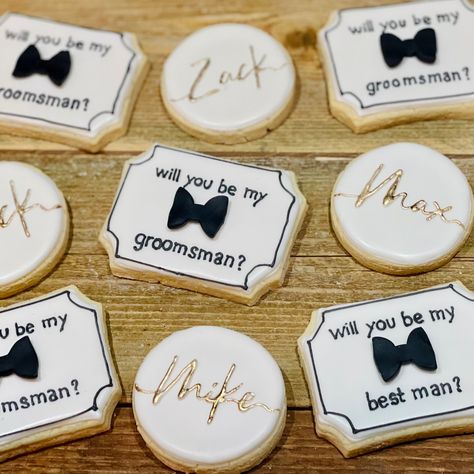 Wedding Party Proposal Cookies, Groomsmen Proposal Cookies, Groomsmen Cookies Proposal, Will You Be My Groomsmen Cookies, Groomsmen Cookies, Ring Bearer Cookies, Asking Groomsmen, Bridal Gift Box, Junior Groomsmen