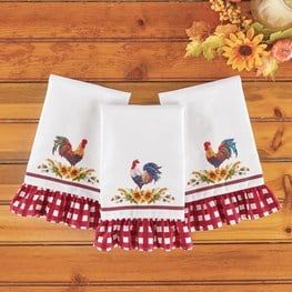 Kitchen Accessories - Kitchen Accents & Decor | Collections Etc. Halloween Kitchen Towels, Sunflower Arrangements, Rooster Print, Red And White Gingham, Towel Decor, Dobby Weave, Applique Quilting, Linen Kitchen Towels, Collections Etc