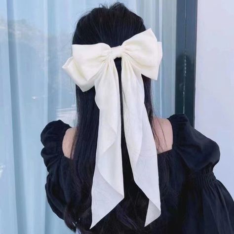 2023 New Women Large Bow Hairpin Summer Chiffon Big Bowknot Stain Bow Barrettes Women Solid Color Retro Headband, Big Hair Bows, Fairy Hair, Satin Ribbon Bow, Hair Ribbons, Bow Hair Clip, Ribbon Hair Bows, Ribbon Hair, Clip Hair