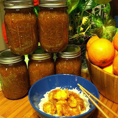 Spicy Orange Chicken sauce - SBCanning.com - homemade canning recipes Canning Condiments, Canned Sauces, Canning Sauces, Summer Canning, Spicy Orange Chicken, Canning Granny, Orange Chicken Sauce, Chicken Sauce, Canning Ideas