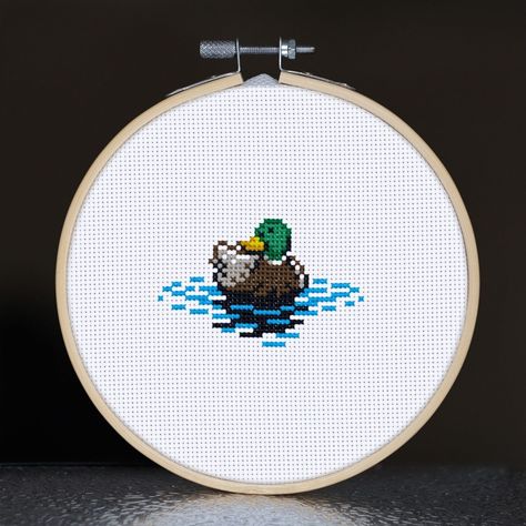 Duck Cross Stitch Pattern, Instant PDF Download, Mallard Cross Stitch Patterns Movies, Cute Animal Cross Stitch Patterns, Black Cross Stitch Patterns, Otgw Cross Stitch, Rubber Duck Cross Stitch, Cute Simple Cross Stitch, Cross Stitch Small Pattern, Kawaii Cross Stitch Pattern Free, Simple Cross Stitch Patterns Free