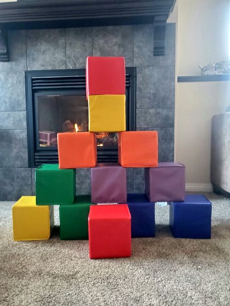 Giant foam blocks. We got these for our kids for Christmas. They keep them busy all the time. You can build towers,forts and much more. #kidstoys#blocks#foamblocks#affiliate. Foam Blocks For Kids, Climbing Toys For Toddlers, Foam Building Blocks, Blocks For Toddlers, Learning Development, Toddler Climbing, Soft Blocks, Play Structures, Kids Climbing