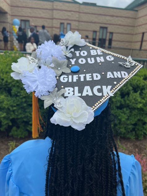 African American Graduation Cap Ideas, Grad Cap Ideas Black Women, Black Panther Graduation Cap, Fur Graduation Cap, Feminist Graduation Cap, 8th Grade Graduation Cap Ideas, Graduation Cap Designs Black Women, Grad Cap 2023, College Grad Cap Ideas