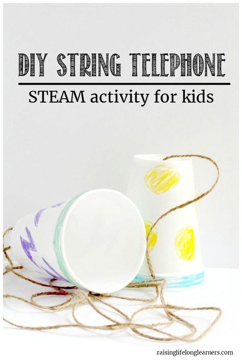 String Telephone Explanation: How Sound Waves Travel - Making a cup and string telephone is a classic kids' activity. Make it a little more scientific with this string telephone explanation! Tin Can Telephone, Can Telephone, Sound Experiments, Famous Inventors, Steam Activity, Sound Science, Steam Projects, 1st Grade Science, Cup Phones