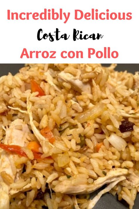 Costa Rican Chicken, Costa Rican Rice, Central American Food, Honduran Recipes, Pollo Recipe, Costa Rican Food, Guatemalan Recipes, Rice With Chicken, South American Recipes