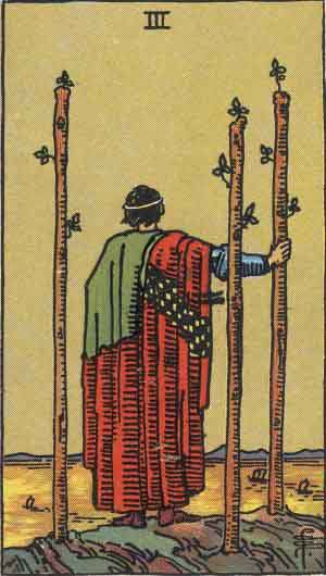 Tarot Card by Card - Three of Wands Three Of Wands, Rider Waite Tarot Cards, Rider Waite Tarot Decks, Wands Tarot, Tarot Tips, Rider Waite Tarot, Daily Tarot, Love Tarot, Rider Waite